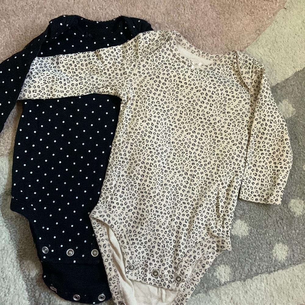 Polka dot and leopard print carters onesie